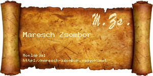 Maresch Zsombor névjegykártya